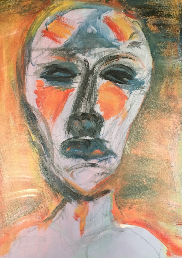 You made me human er en serie kunsttrykk laget av samme maleri frem mot ferdig maleri.